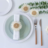 Maxbell Maxbell Sunflower Napkin Ring Dinner Table Setting for Party Family Gatherings Decor white