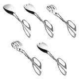 Food Scissor Tongs Stainless Steel Salad Tongs for Serving Food Ice Barbecue A