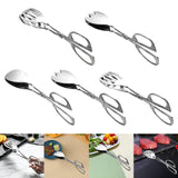 Food Scissor Tongs Stainless Steel Salad Tongs for Serving Food Ice Barbecue A