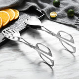 Food Scissor Tongs Stainless Steel Salad Tongs for Serving Food Ice Barbecue A