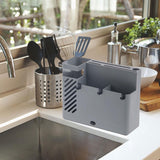 Maxbell Maxbell Kitchen Chopsticks Rack Wall Mount Sturdy Kitchen Utensil Wall Organizer Box Gray