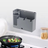 Maxbell Maxbell Kitchen Chopsticks Rack Wall Mount Sturdy Kitchen Utensil Wall Organizer Box Gray