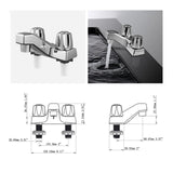 Maxbell Bathroom Faucet Simple Metal Double Tap Rustproof Basin Faucet for RV Shower Konb