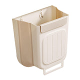 Maxbell Maxbell Hanging Kitchen Trash Mountable Indoor Compost Bucket for RV Toilet Bathroom 6L Beige White