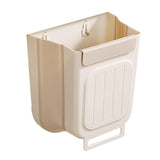 Maxbell Maxbell Hanging Kitchen Trash Mountable Indoor Compost Bucket for RV Toilet Bathroom 6L Beige White