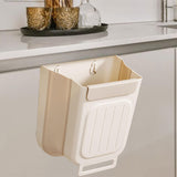 Maxbell Maxbell Hanging Kitchen Trash Mountable Indoor Compost Bucket for RV Toilet Bathroom 6L Beige White