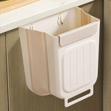 Maxbell Maxbell Hanging Kitchen Trash Mountable Indoor Compost Bucket for RV Toilet Bathroom 6L Beige White