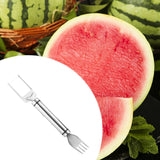 Maxbell Maxbell 2 in 1 Watermelon Cutter and Fork Fruit Fork Summer for Party Camping Picnic Argent