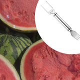 Maxbell Maxbell 2 in 1 Watermelon Cutter and Fork Fruit Fork Summer for Party Camping Picnic Argent