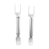 Maxbell Maxbell 2 in 1 Watermelon Cutter and Fork Fruit Fork Summer for Party Camping Picnic Argent