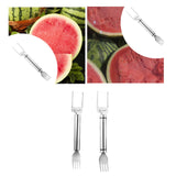 Maxbell Maxbell 2 in 1 Watermelon Cutter and Fork Fruit Fork Summer for Party Camping Picnic Argent
