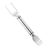 Maxbell Maxbell 2 in 1 Watermelon Cutter and Fork Fruit Fork Summer for Party Camping Picnic Argent