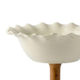 Maxbell Maxbell Pedestal Bowl Porcelain Fruit Bowl Breads Countertop Kitchen Footed Fruit Bowl