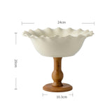 Maxbell Maxbell Pedestal Bowl Porcelain Fruit Bowl Breads Countertop Kitchen Footed Fruit Bowl