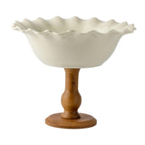 Maxbell Maxbell Pedestal Bowl Porcelain Fruit Bowl Breads Countertop Kitchen Footed Fruit Bowl