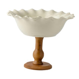 Maxbell Maxbell Pedestal Bowl Porcelain Fruit Bowl Breads Countertop Kitchen Footed Fruit Bowl