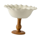 Maxbell Maxbell Pedestal Bowl Porcelain Fruit Bowl Breads Countertop Kitchen Footed Fruit Bowl
