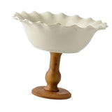Maxbell Maxbell Pedestal Bowl Porcelain Fruit Bowl Breads Countertop Kitchen Footed Fruit Bowl
