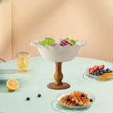 Maxbell Maxbell Pedestal Bowl Porcelain Fruit Bowl Breads Countertop Kitchen Footed Fruit Bowl