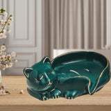 Maxbell Maxbell Cute Cat Soap Dish Easy Clean Decorative Soap Dish for Bathroom Kitchen Home Green