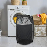 Maxbell Maxbell Laundry Basket Polyester Portable Clothes Hamper for Bathroom Dormitory Home Black