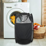 Maxbell Maxbell Laundry Basket Polyester Portable Clothes Hamper for Bathroom Dormitory Home Black