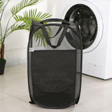 Maxbell Maxbell Laundry Basket Polyester Portable Clothes Hamper for Bathroom Dormitory Home Black