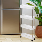 Maxbell Maxbell 4 Tier Storage Cart with Wheel Portable for Office Living Room Narrow Places