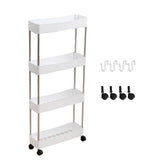 Maxbell Maxbell 4 Tier Storage Cart with Wheel Portable for Office Living Room Narrow Places