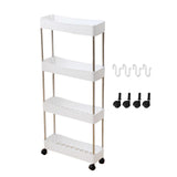 Maxbell Maxbell 4 Tier Storage Cart with Wheel Portable for Office Living Room Narrow Places