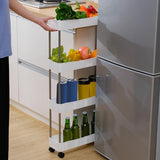 Maxbell Maxbell 4 Tier Storage Cart with Wheel Portable for Office Living Room Narrow Places