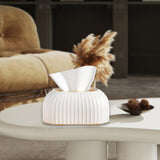 Maxbell Maxbell Facial Tissue Box Holder Dispenser Pumping Paper Case for Restaurant Elegant White
