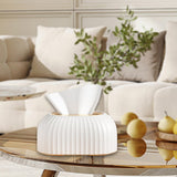 Maxbell Maxbell Facial Tissue Box Holder Dispenser Pumping Paper Case for Restaurant Elegant White