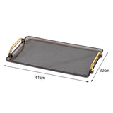 Maxbell Maxbell Serving Tray Storage Organizer Perfume Entertaining Dresser Vanity Tray Dish Gray