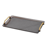 Maxbell Maxbell Serving Tray Storage Organizer Perfume Entertaining Dresser Vanity Tray Dish Gray