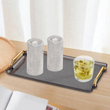 Maxbell Maxbell Serving Tray Storage Organizer Perfume Entertaining Dresser Vanity Tray Dish Gray