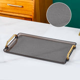 Maxbell Maxbell Serving Tray Storage Organizer Perfume Entertaining Dresser Vanity Tray Dish Gray