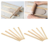 Maxbell Maxbell 10Pcs Measuring Dough Strips Mud Roller Craft Pies Wooden Rolling Pin Guides