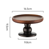 Maxbell Maxbell Wood Cake Tray Multipurpose Decor Cake Plate for Holiday Baby Shower Wedding 9.8x9.5x16.5cm