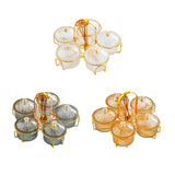 Maxbell Maxbell Divided Dried Fruit Snack Serving Plate Wedding Nuts Plate for Holiday Fruit Clear