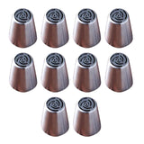 Maxbell Maxbell 10x Russian Piping Tips Set Kitchen Gadgets Flower Frosting Tips for Cookies D