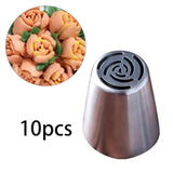 Maxbell Maxbell 10x Russian Piping Tips Set Kitchen Gadgets Flower Frosting Tips for Cookies D
