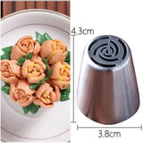 Maxbell Maxbell 10x Russian Piping Tips Set Kitchen Gadgets Flower Frosting Tips for Cookies D