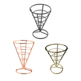 Maxbell Maxbell French Fries Stand Food Cone Stand Fashion Fry Holder for Picnic Buffet Cafe Black