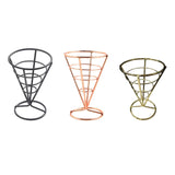 Maxbell Maxbell French Fries Stand Food Cone Stand Fashion Fry Holder for Picnic Buffet Cafe Black