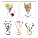Maxbell Maxbell French Fries Stand Food Cone Stand Fashion Fry Holder for Picnic Buffet Cafe Black