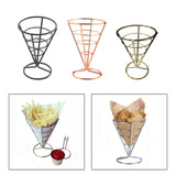 Maxbell Maxbell French Fries Stand Food Cone Stand Fashion Fry Holder for Picnic Buffet Cafe Black