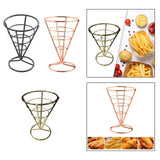 Maxbell Maxbell French Fries Stand Food Cone Stand Fashion Fry Holder for Picnic Buffet Cafe Black