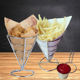 Maxbell Maxbell French Fries Stand Food Cone Stand Fashion Fry Holder for Picnic Buffet Cafe Black