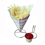 Maxbell Maxbell French Fries Stand Food Cone Stand Fashion Fry Holder for Picnic Buffet Cafe Black